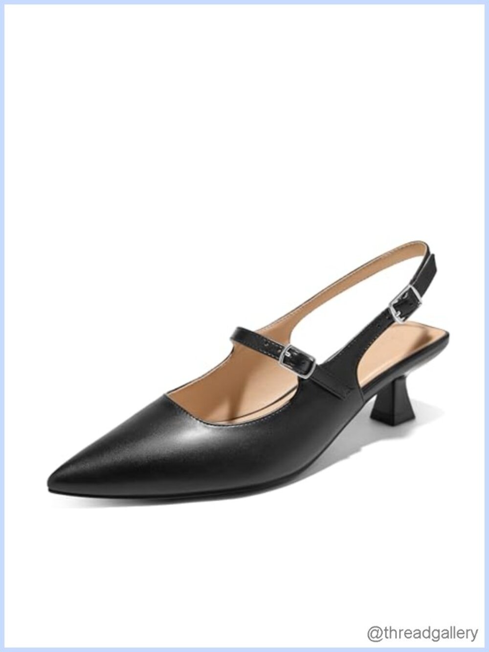 Women's Slingback Kitten Heels Pointed Toe 2 Inch Dress Pumps